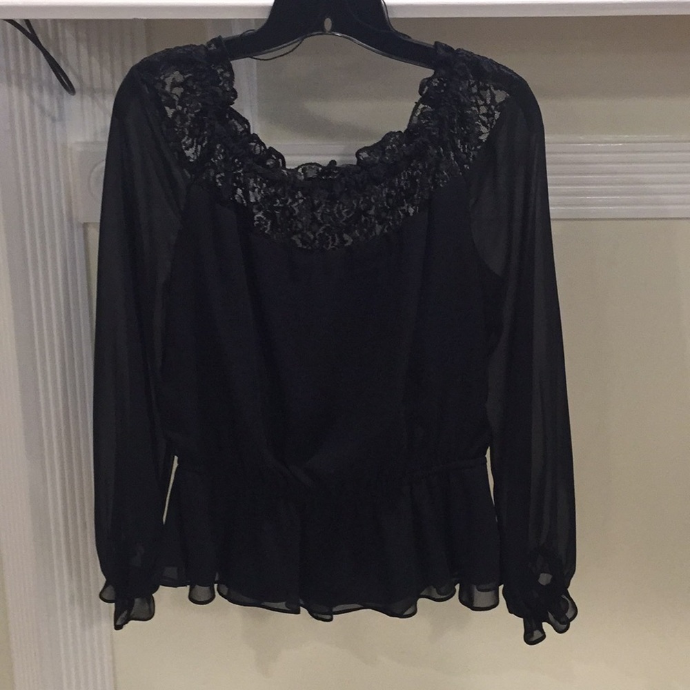 Black blouse with lace